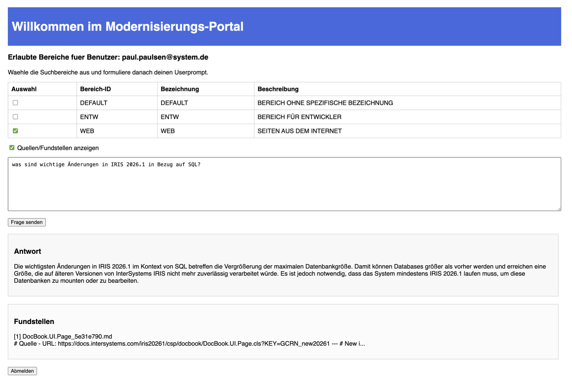 Dashboard – Frage und Antwort